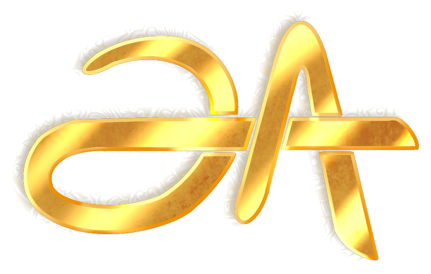 Annam Arts Studio gold AA logo.